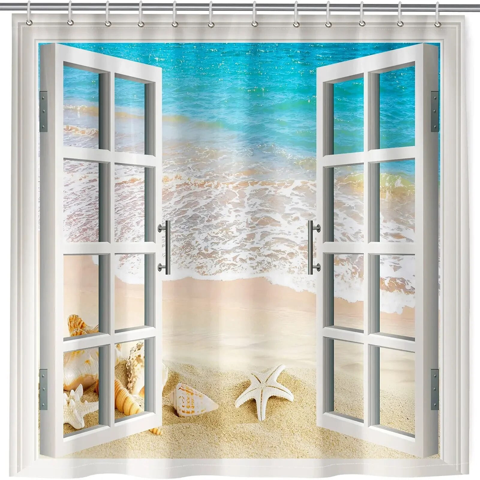 Beach Showers Curtain Coastal Shower Curtains with Seashells Staron