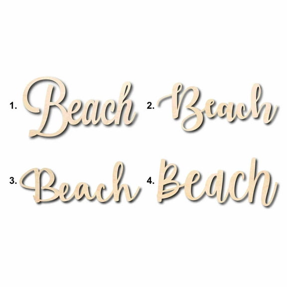 Beach Sign Unfinished Wood Cutout Home Decor DIY Option 4- 36" Wide / 1/4"