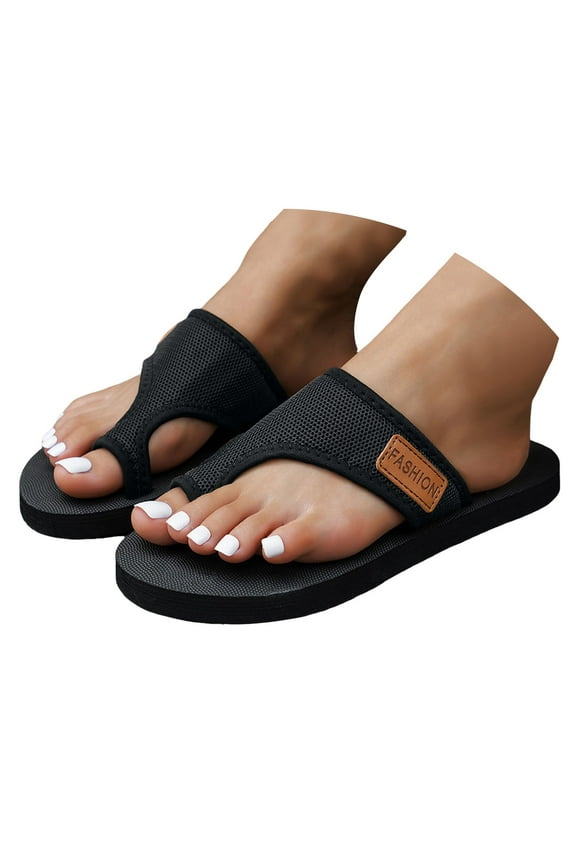 Beach Slides Flip Flops for Women 2025 Summer Breathable Memory Foam Walking Thongs Slip on Sandals