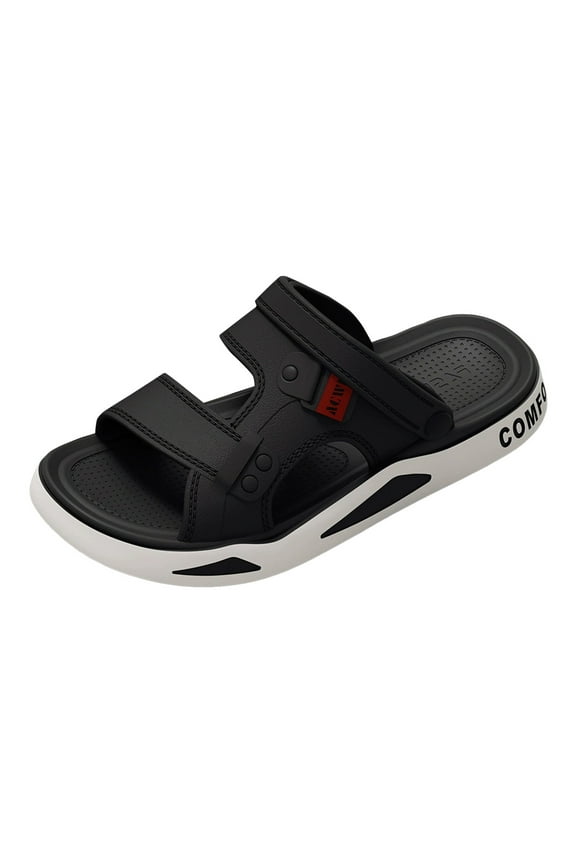 Beach Slides Sandals for Men 2025 2-Ways Comfortable Casual Athletic Diabetic Slip on Summer Driving Shoes