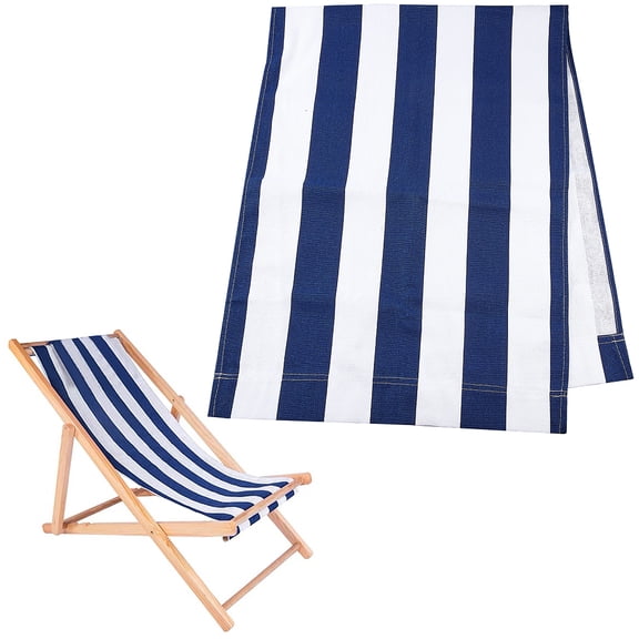 Beach Sling Chair Replacement Canvas Blue and White Stripes Casual Simple Sling Chair Replacement Fabric for Sunbathing