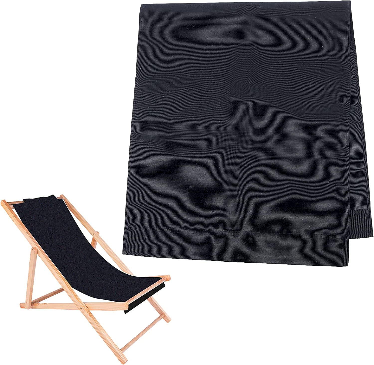 Beach Sling Chair Replacement Fabric Black Casual Simple Beach Chair Replacement Oxford Cloth for Home Beach Chair Protect Replacement (44.69x17.13inch) - image 1 of 5