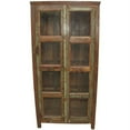 thumbnail image 1 of Beach Solid Wood 2 Door Cabinet with Glass Inserts in Multi-Color, 1 of 1