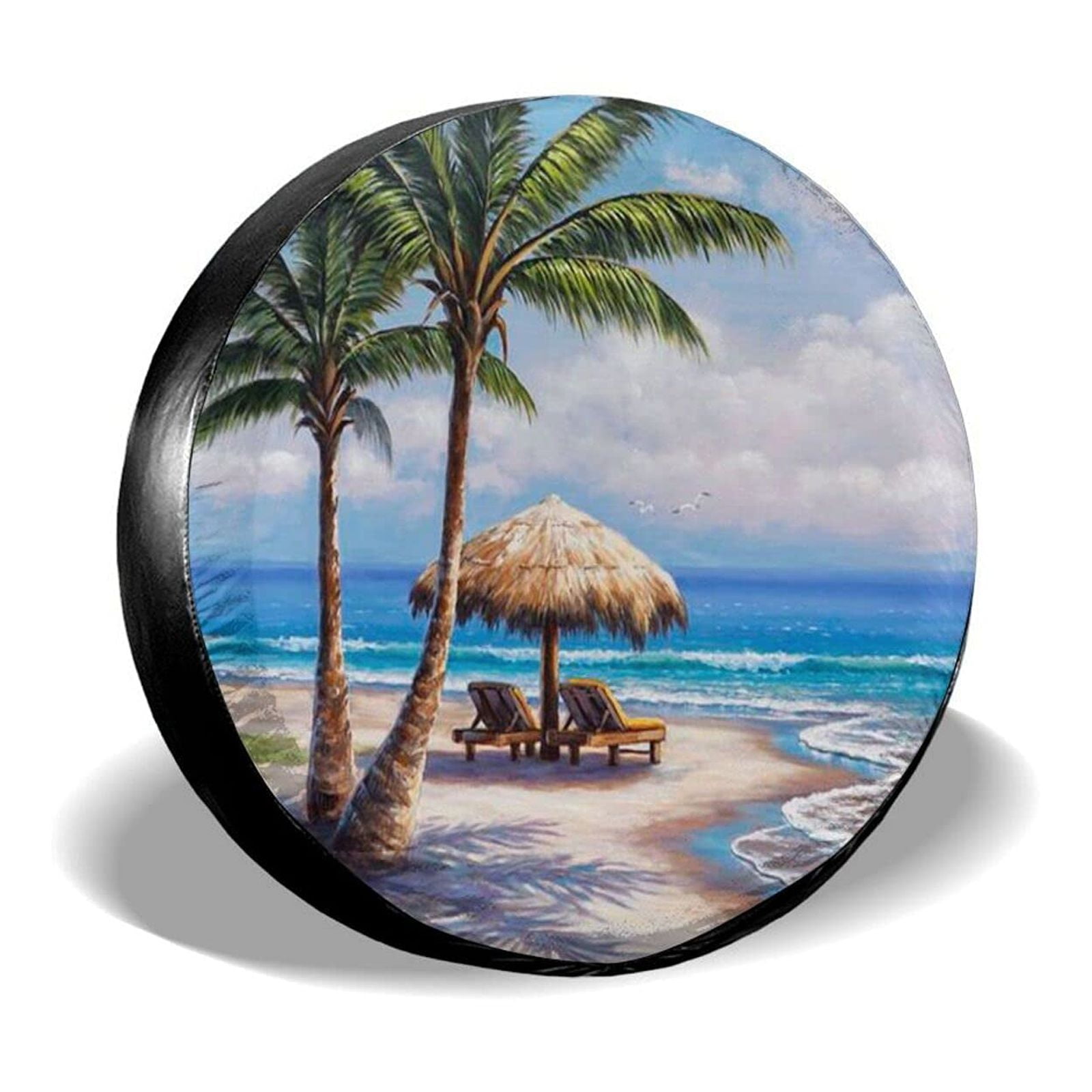 Beach Spare Tire Covers for Wheel for RV Motorhome Boat Trailer Camper