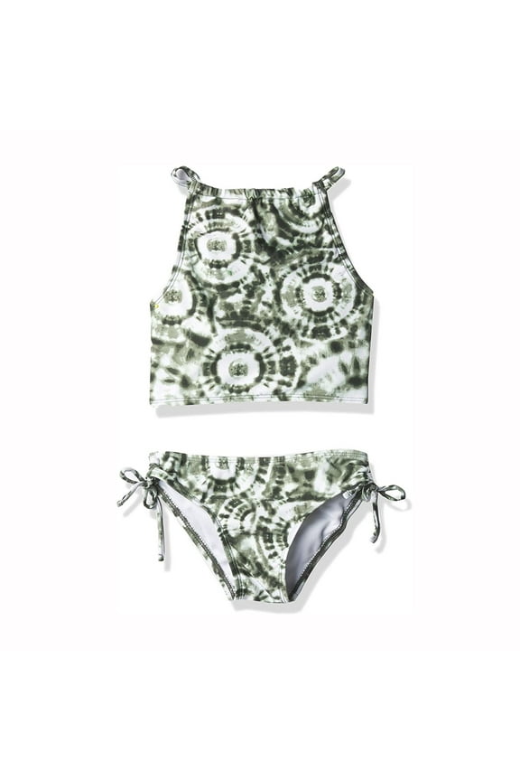 Beach Sport Girls' Swimsuit 2-Piece Tie Dye printed Outfits Girls Swimwear Sets for Kids