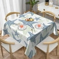 thumbnail image 1 of Beach Square Tablecloth 60x60 Inch Ruitic Navy Blue and Teal Starfish Table Cloth Waterproof Fabric Farmhouse Coastal Tablecloths Decorative for Holiday Home Party Picnic, 1 of 6