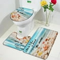 Beach StarBath Mat Set Sea Waves Summer Ocean Nature Scenery Home Floor