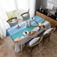 thumbnail image 1 of Beach StarBlue Wooden Texture Tablecloths Waterproof Kitchen Items Coffee Table For living Room Home, 1 of 5