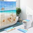 Beach StarSea Shower Curtain Tropical Plants Bathroom Curtains Anti