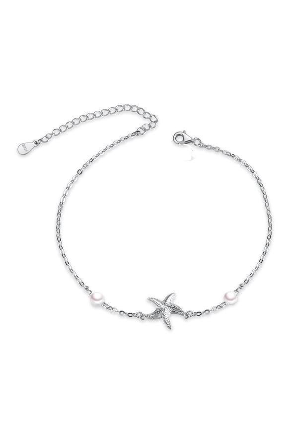 925 Sterling Silver Starfish Anklet for Women Boho Ankle Bracelets