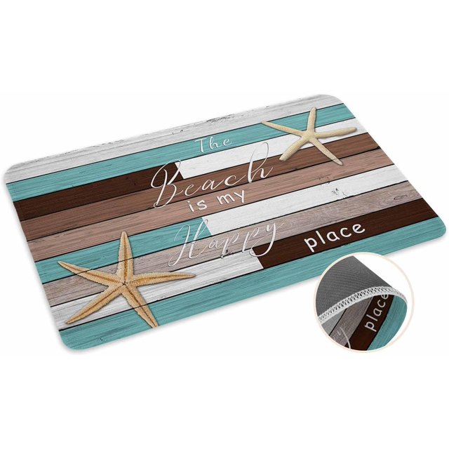 Beach Starfish Doormat Rugs Outdoor/Indoor The Beach is My Happy Place