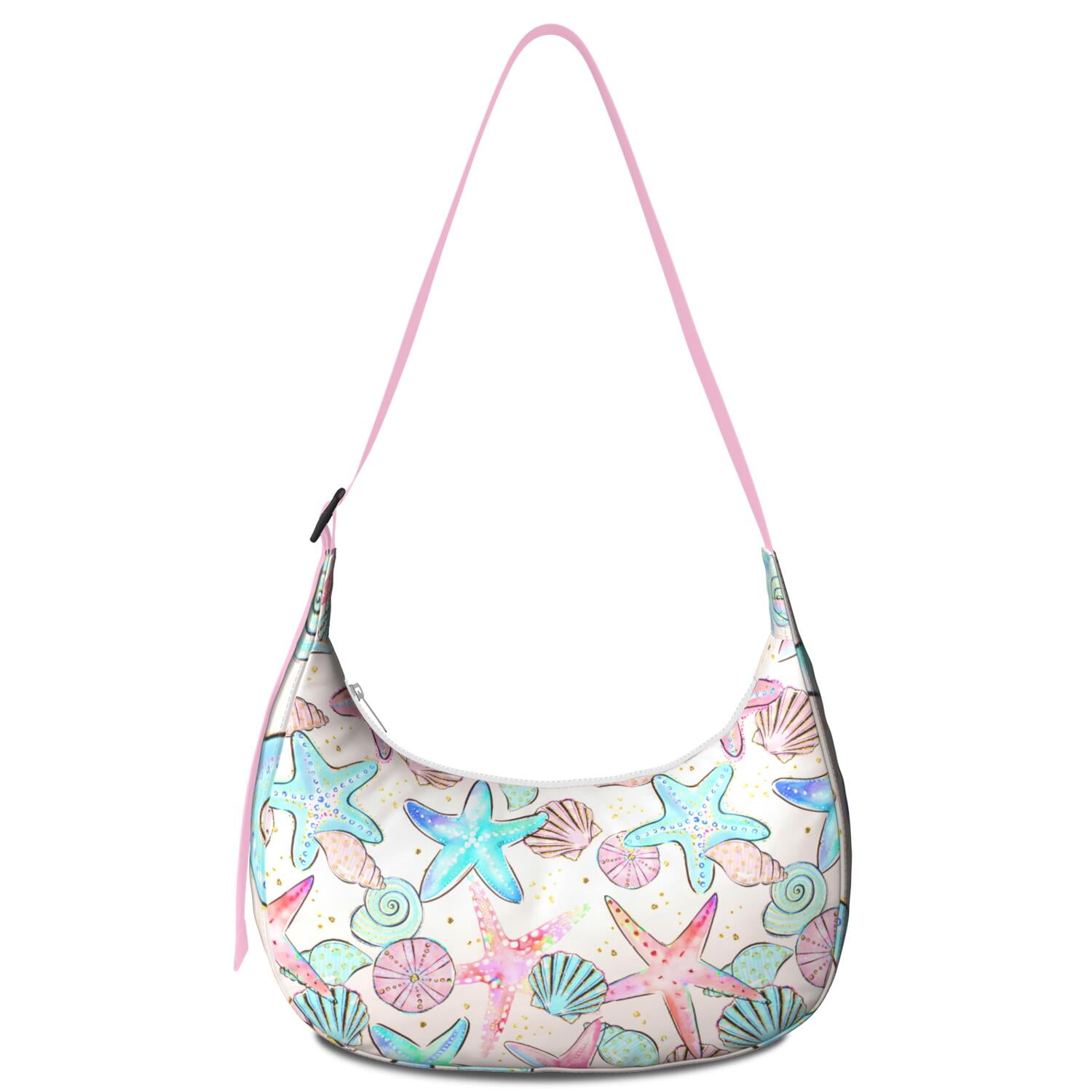 Beach Starfish Seahorse Crossbody Bag, Seashells Ocean Creatures Anchor ...