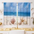 thumbnail image 1 of Beach Starfish Seashell Small Kitchen Curtains Ocean Coastal Window Treatment Nautical Sea Cafe Short Window Curtains for Bathroom Dining Room Scenery Tier Treatment Drapes 27.5x39 inch, 1 of 6