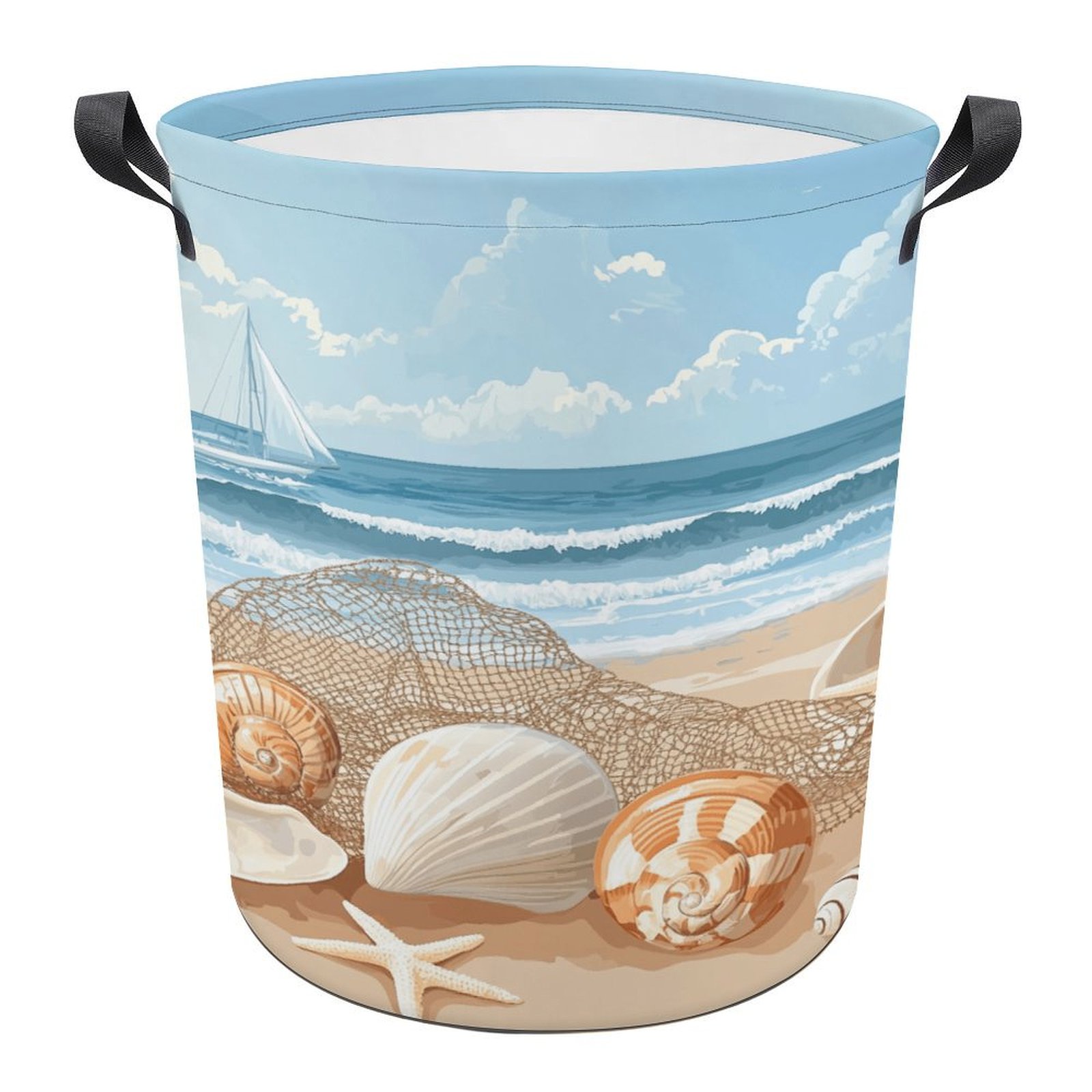 Beach Starfish Shells (19) Laundry Basket Storage Basket Controller ...