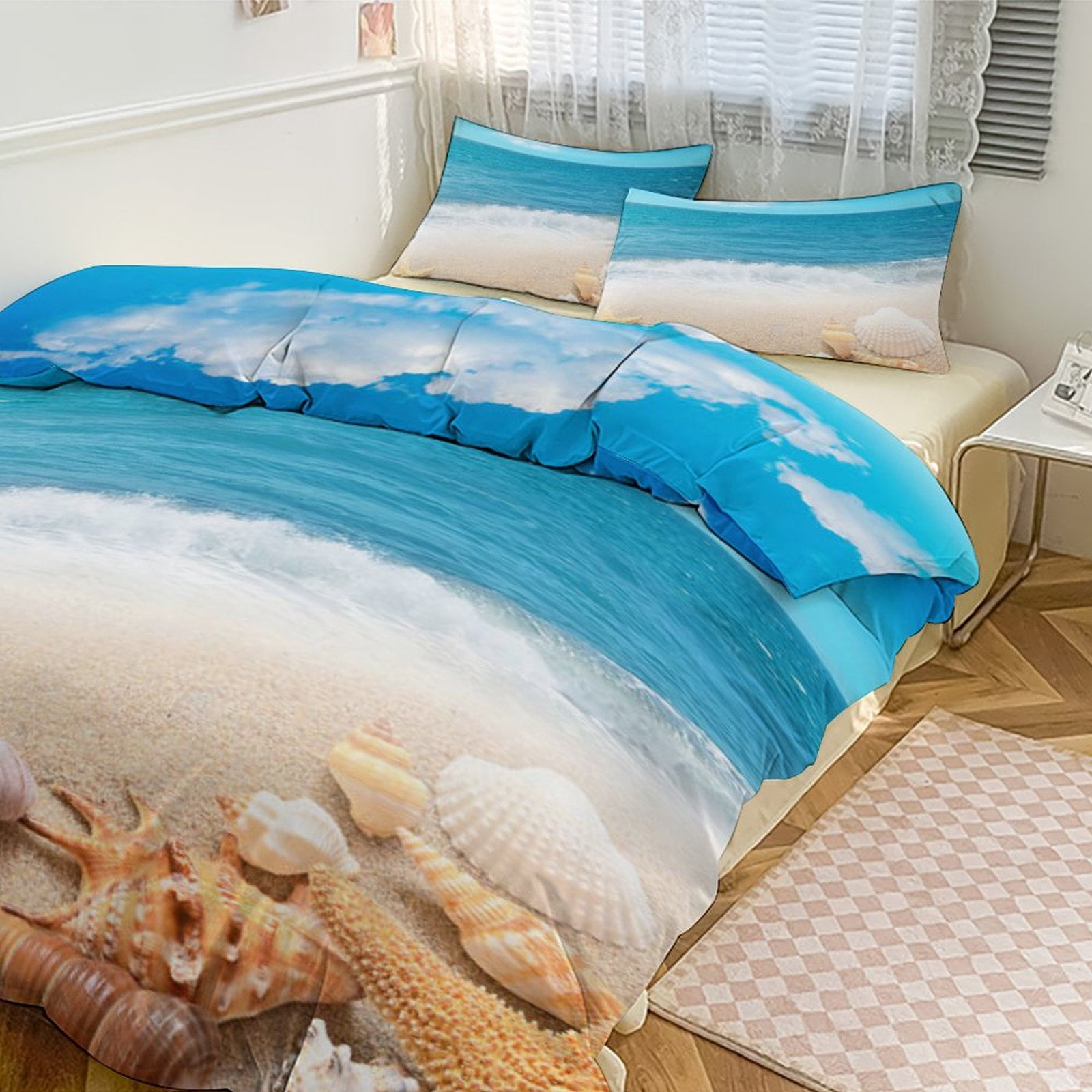 Beach Starfish Shells 3D Duvet Cover Set Quilt Cover Theme of Kid Boy ...