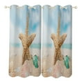 thumbnail image 1 of Beach Starfish Shells Blackout Curtains Window Drapes Room Darkening Thermal Insulated Grommets Blackout Curtains, for Living, Dining, Bedroom,2 Panels, 1 of 6