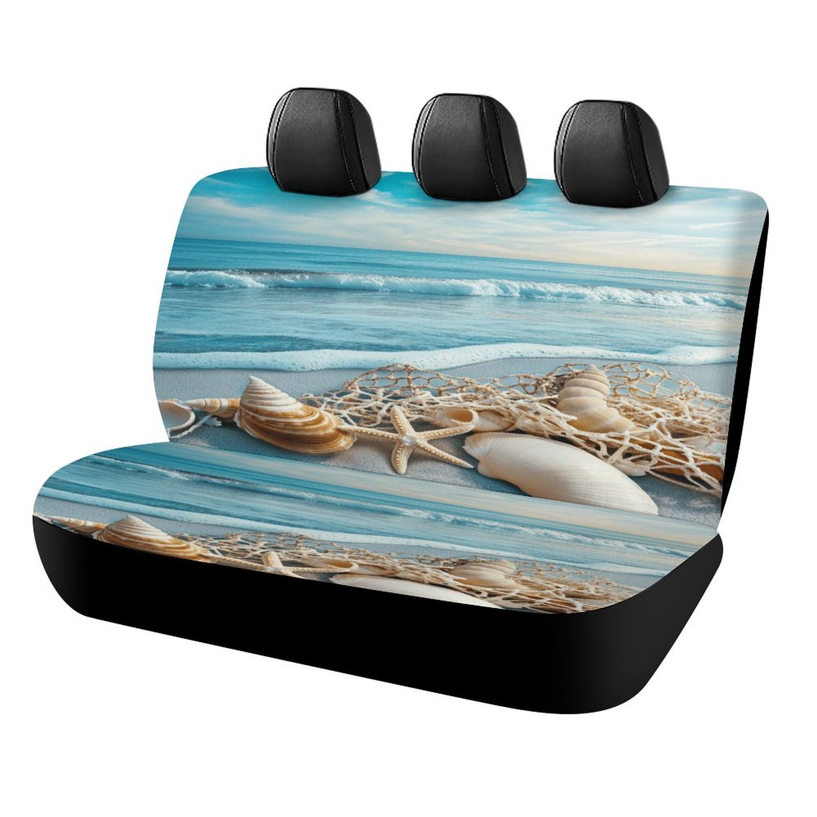 Beach Starfish Shells Car Rear Seat Cover, Suitable for Automobiles SUV ...