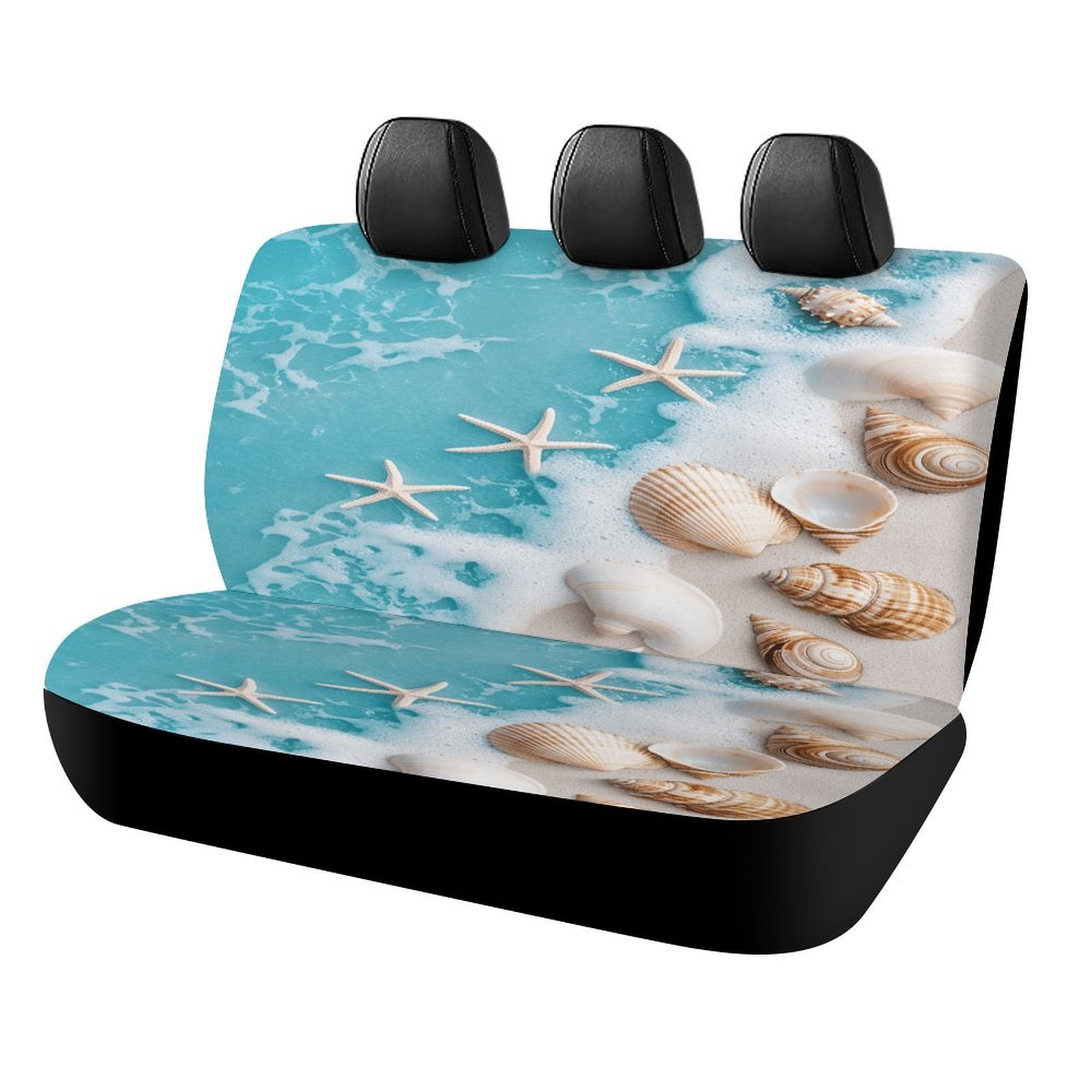 Beach Starfish Shells Car Rear Seat Covers Back Elastic Flexible Car ...