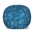 thumbnail image 1 of Beach Storage Toy Bag Chair, Nautical Theme Starfish Shell Underwater Pearls Ocean Sea Continuous Pattern, Stuffed Animal Organizer Washable Bag, Small Size, Sea Blue and White, by Ambesonne, 1 of 3