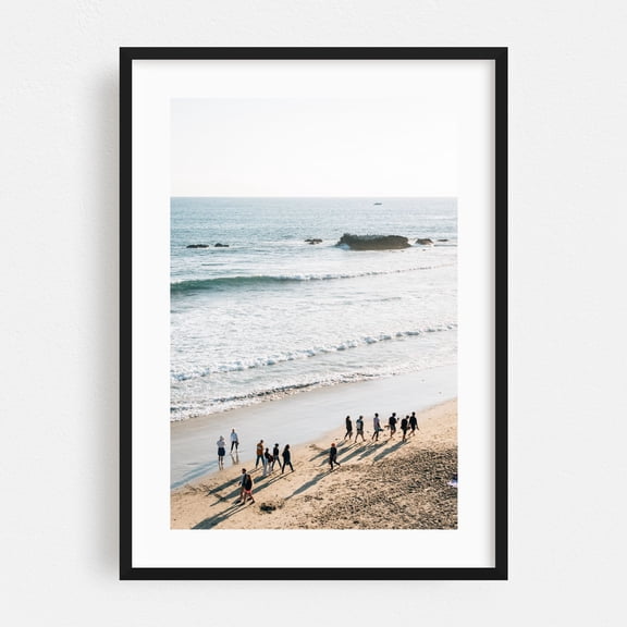 Beach Stroll - Laguna Beach California Photography Black Framed Wall Art Print 20 x 30 inches
