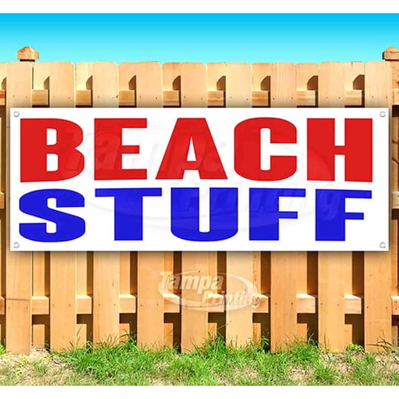 Beach Stuff 13 oz Vinyl Banner With Metal Grommets