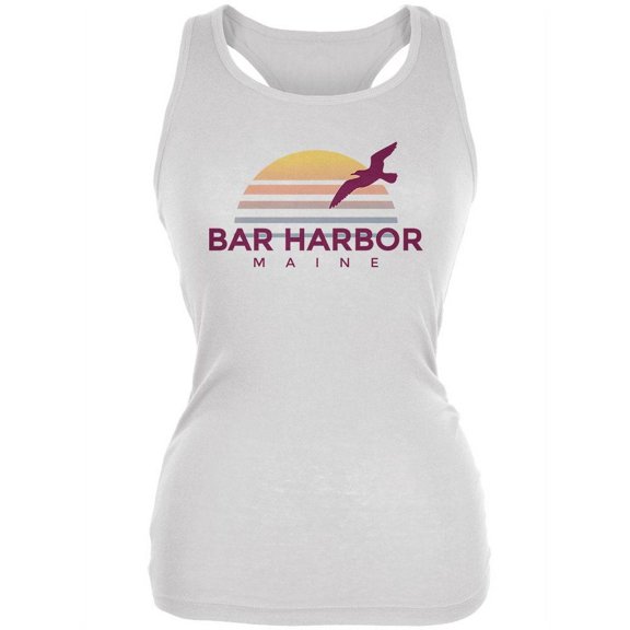 Beach Sun Bar Harbor Maine Juniors Soft Tank Top White 2XL