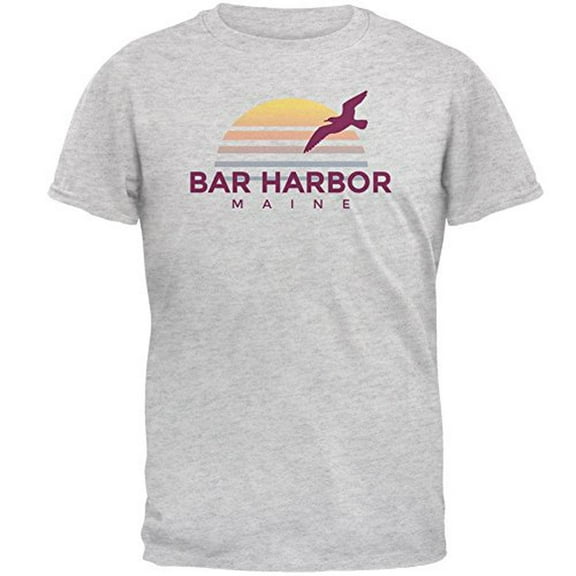 Beach Sun Bar Harbor Maine Mens T Shirt Light Heather Grey X-LG