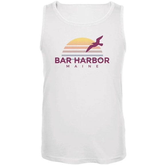 Beach Sun Bar Harbor Maine Mens Tank Top White MD
