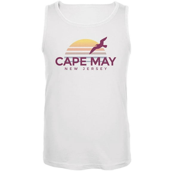 Beach Sun Cape May New Jersey Mens Tank Top White MD