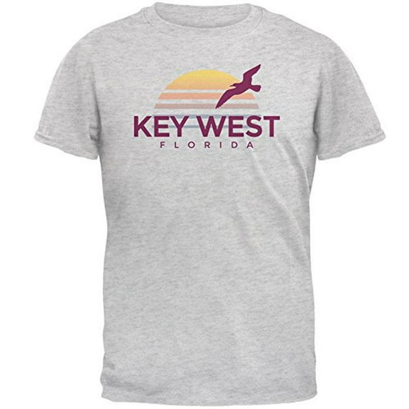 Beach Sun Key West Florida Mens T Shirt Light Heather Grey SM