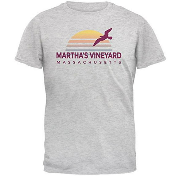 Beach Sun Martha's Vineyard Massachusetts Mens T Shirt Light Heather Grey X-LG