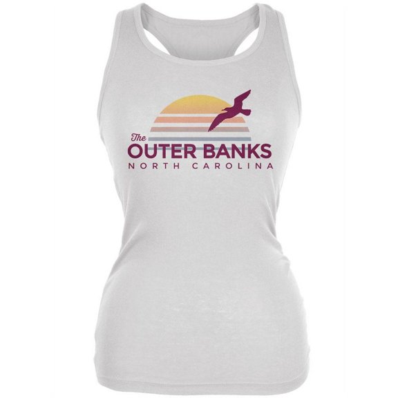 Beach Sun The Outer Banks North Carolina Juniors Soft Tank Top White MD
