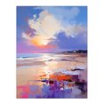thumbnail image 1 of Beach Sunrise Abstract Oil Painting Orange Purple Blue Serene Coastal Landscape Atmospheric Dawn Clouds Unframed Wall Art Print Poster Home Decor Premium, 1 of 5