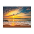 thumbnail image 1 of Beach Sunrise Over Tropical Sea Ocean Canvas Wall Art for Home Decor Ready-to-Hang, 1 of 18