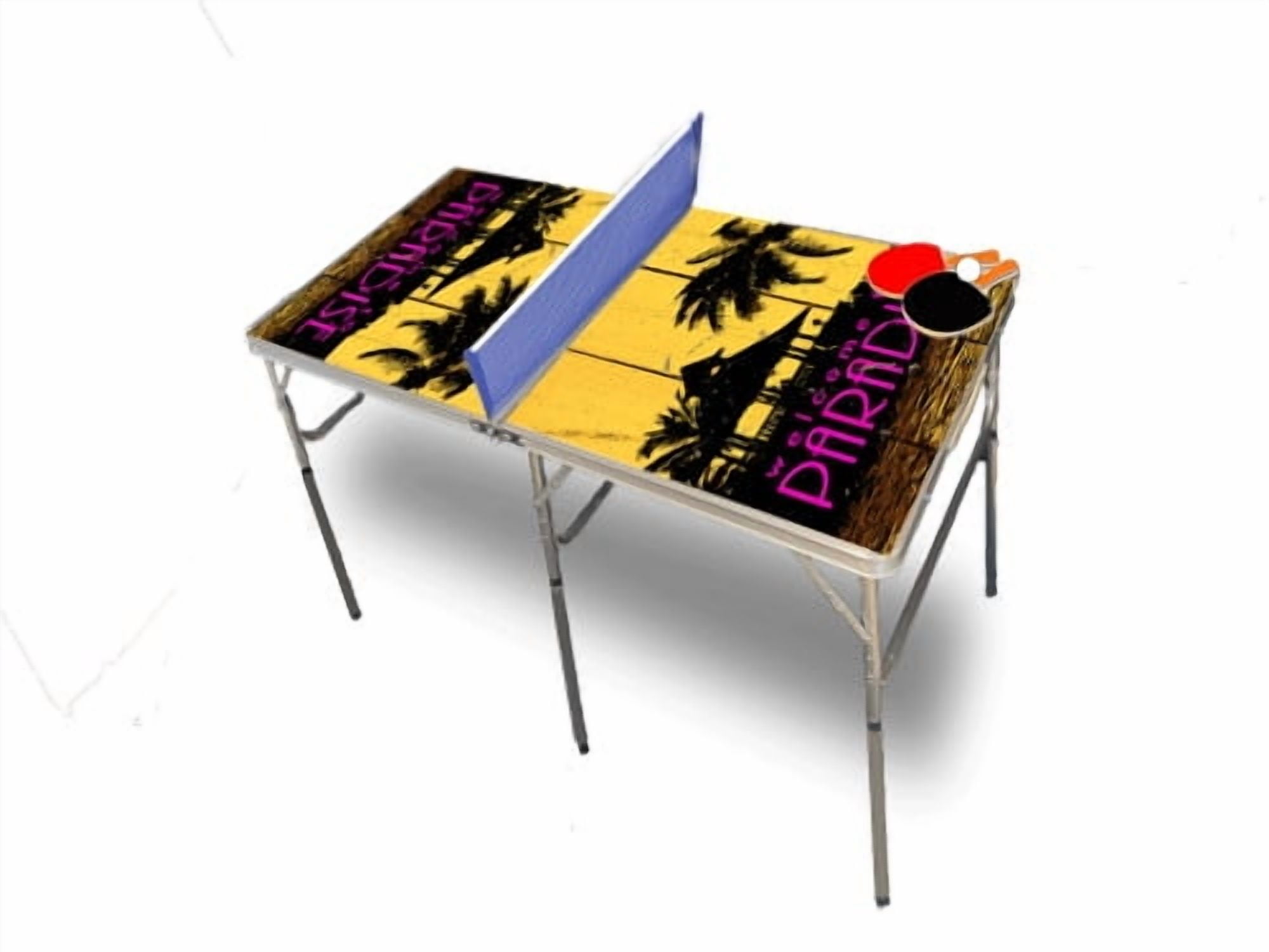 Beach Sunset 3 Portable Table Tennis Ping Pong Folding Table w/Accessories