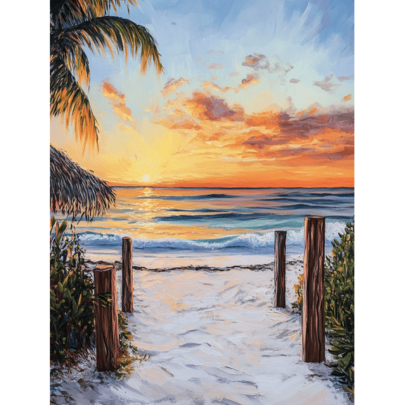 Beach Sunset Canvas Wall Art Perfect for Living Room Bedroom Bathroom Office and Hotel Decoration