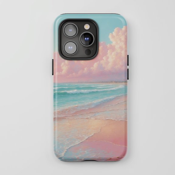 Beach Sunset Clouds For All iPhone Series Tough Phone Case Pastel Art