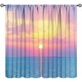 thumbnail image 1 of Beach Sunset Curtains, Ocean Pink Orange Sunrise View Scene Window Drapes Hawaii Seashore Summer Coastal Seaside Seascape Blackout Window Treatments for Living Room Bedroom 84x84in, 1 of 6