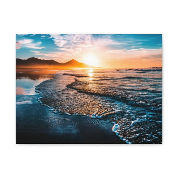 Beach Sunset Endless Horizon Ocean Canvas Wall Art for Home Decor Ready-to-Hang