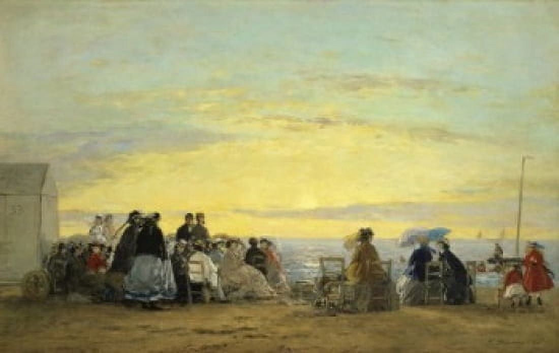 On the Beach Sunset Eugene Louis Boudin (1824-1898French) Oil on canvas Annenberg Collection Palm Springs California Canvas Art - Eugene Louis Boudin (18 x 24)