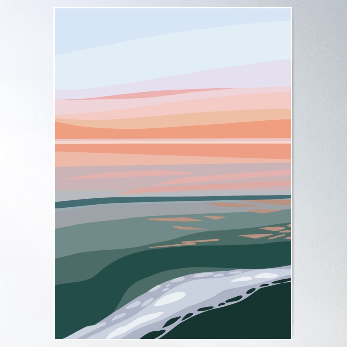 Beach Sunset Poster Wall Art, Modern Wall Decor For Living Room Bedroom ...