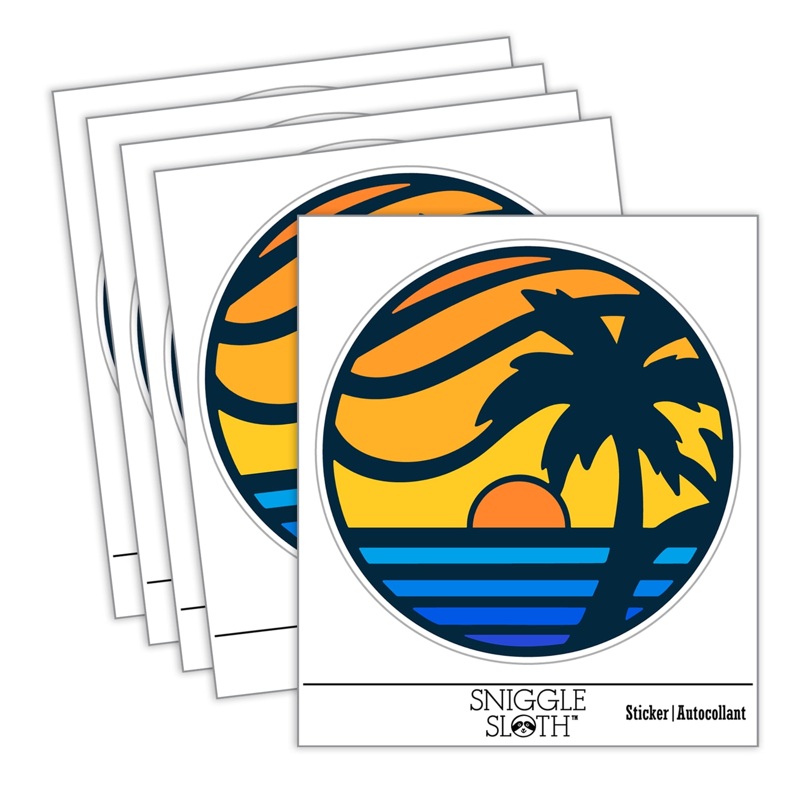 Beach Sunset Scene Tropical Ocean Car Window Bumper Water Bottle Phone ...