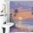 thumbnail image 1 of Beach Sunset Shower Curtain for Bathroom Fabric Waterproof Shower Curtain with 12 Plastic Hooks for Home Hotel Bath Decor 72"W x 96"L (Pack of 1), 1 of 6