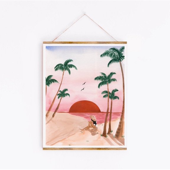 Beach Sunset Wall Art Tropical Print Poster
