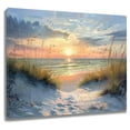 thumbnail image 1 of Beach Sunset Wall Art Weed on Sandbeach and Seagulls in Sunset Sky Canvas Wall Art Coastal Nature Landscape Framed Wall Art for Living Room Bedroom Bathroom Home Decor Ready to Hang,16x12 Inches, 1 of 7