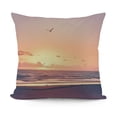 thumbnail image 1 of Beach Sunset and Sea Gulls' Modern Seashore Throw Cushion Pillow Cover for Living Room, Sofa, 1 of 5
