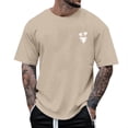 thumbnail image 1 of Beach Surf T Shirts for Men Graphic Tees Oversized Tshirts California T Shirt Palm Tree Printed Summer Cotton Tops Khaki,M, 1 of 3