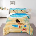 thumbnail image 1 of Beach Surfer Toddler Bedding Set,Teal Ocean Sea Coastal Surf Comforter&nbsp;Set,Surfboard Surfing Quilt Bed Set Hawaiian Palm Tree Bed Comforter&nbsp;Set 2Pcs, 1 of 6