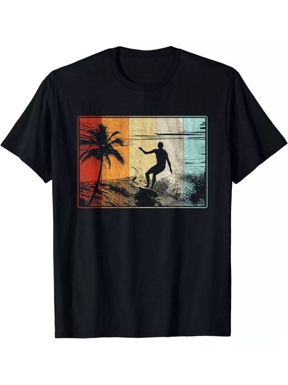 Beach Surfing Surfboard Retro Surfboarder Surfer Unisex T-Shirt Size S-5XL