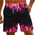 thumbnail image 1 of Beach Swimming Shorts Men,Men's Swim Trunks Quick Dry 3D Flame Printed Beach Board Shorts with Pockets Cool Mesh Lining Bathing Suits, 1 of 9